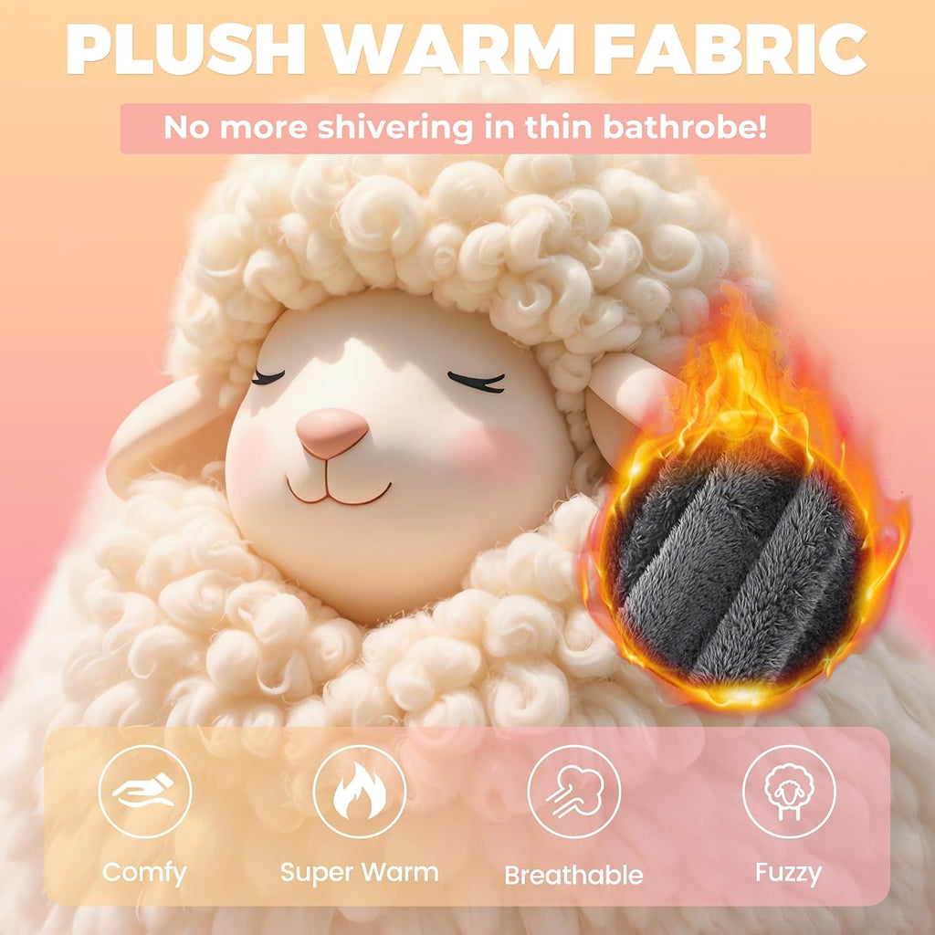 Long Robes For Women Floor Length, Fluffy Fleece Warm Cozy Hooded Bathrobe Plush Luxury Plus Size Winter Housecoat