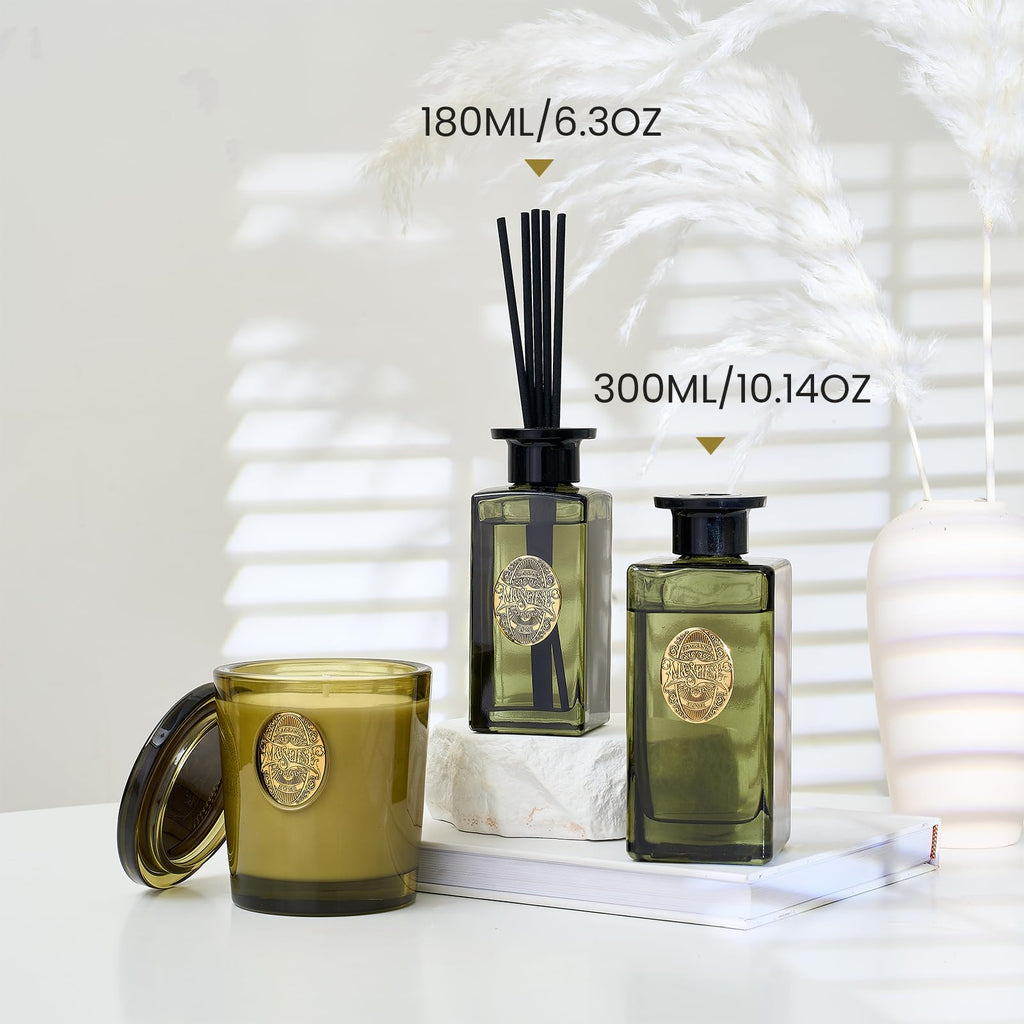 6.3 oz Large Reed Diffuser Set | Bamboo Scent Oil Diffuser with Sticks | Hotel Collection Non-Toxic Essential Oil