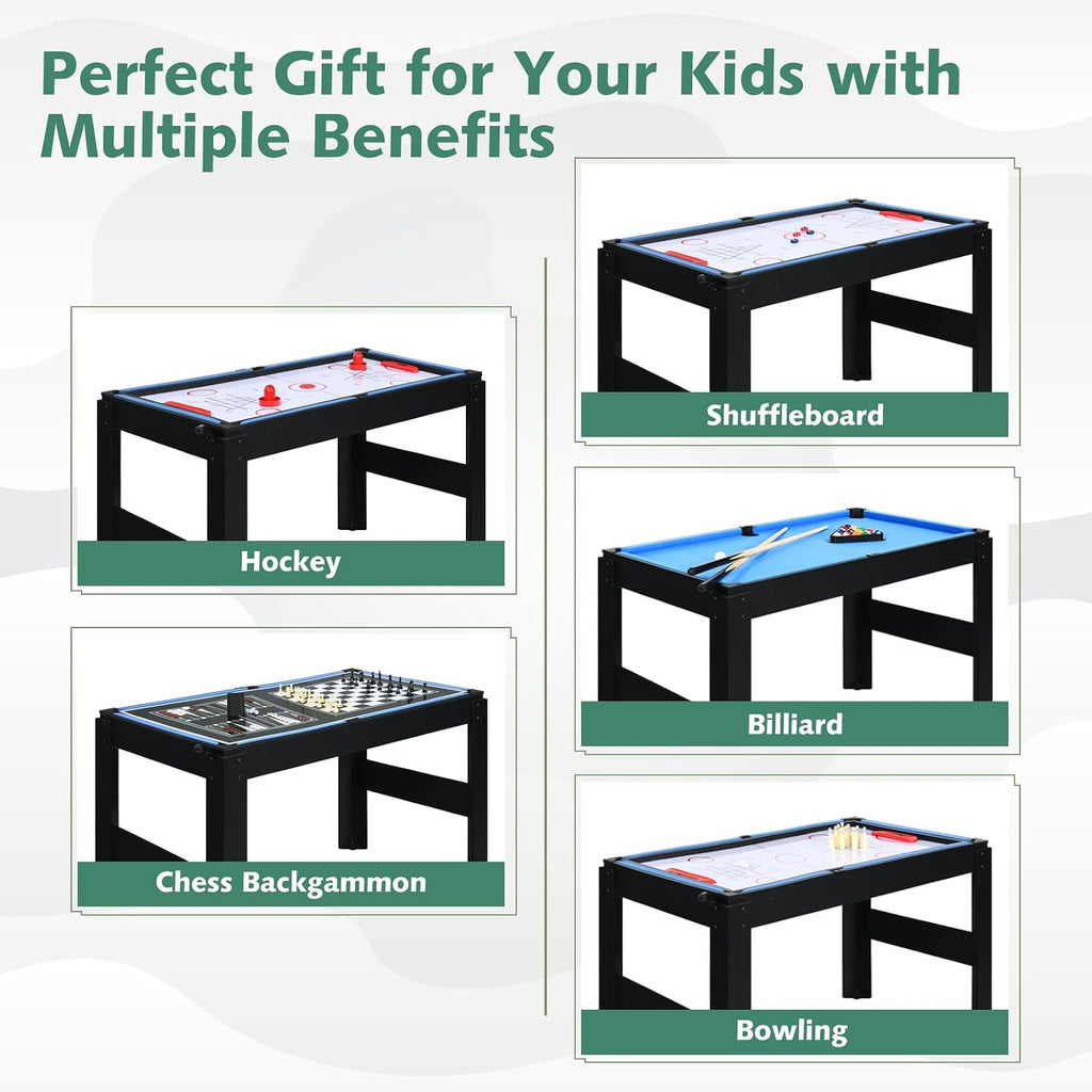 15-in-1 Multi Game Table, 48" Combo Game Table for Kids, Adults, Combination Game Table Set for Home, Game Room