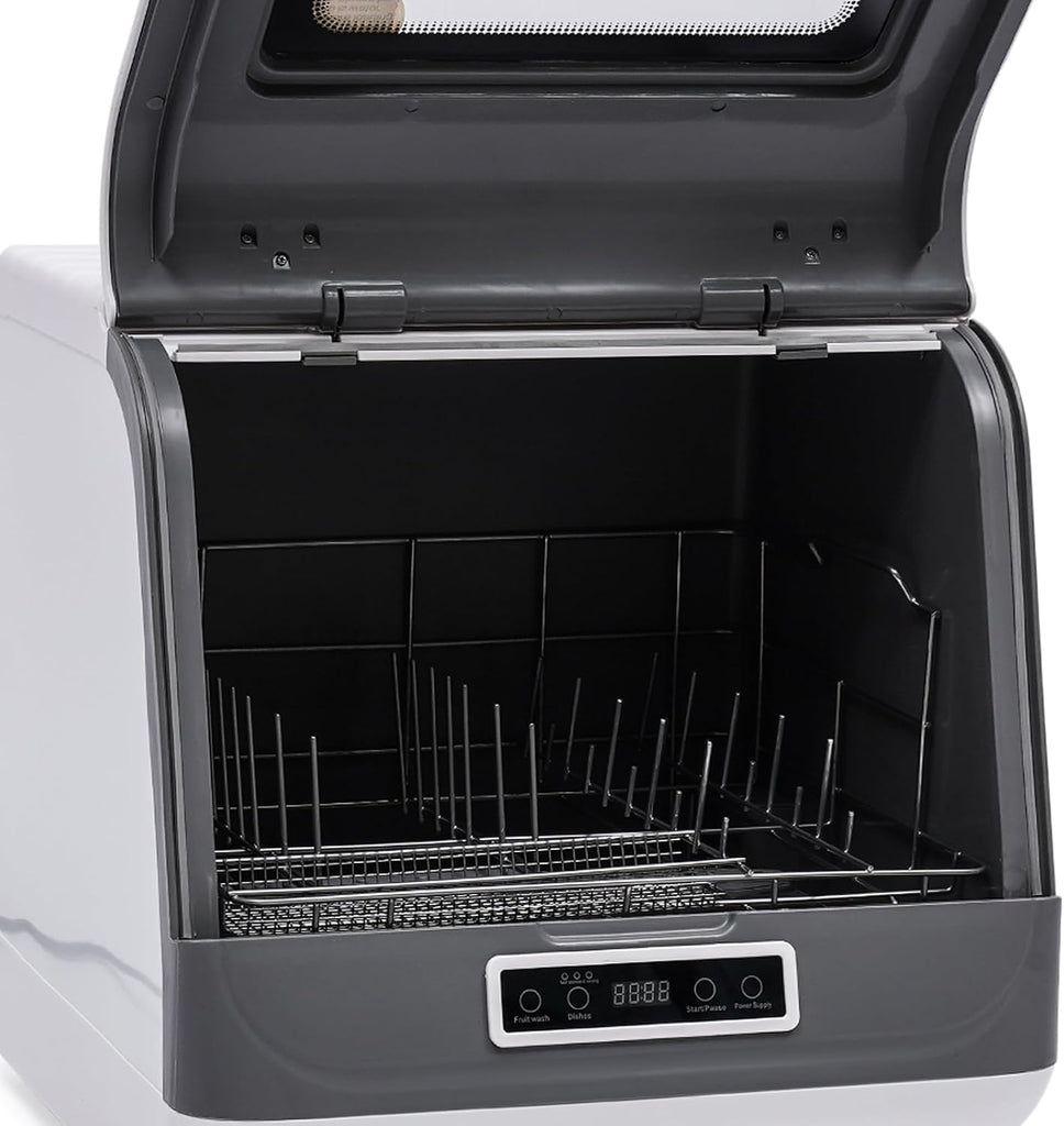 Portable Countertop Dishwasher 1200W 110V Compact Dishwasher,3 Washing Programs,360° Rotating Spray