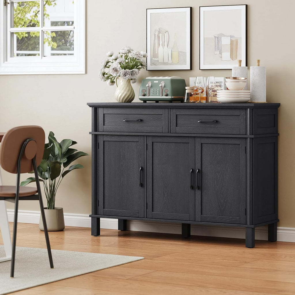 48 Inches Buffet Cabinet with Storage, Farmhouse Sideboard Buffet w/2 Drawers and 3 Doors