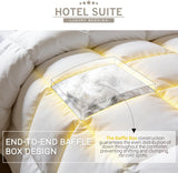 Feather Down Comforter, Natural Fluffy Duvet Insert, Luxurious Hotel Collection Quilts, All Season B