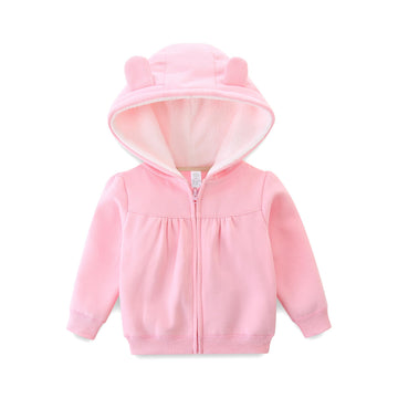 Baby Girl Clothes Toddler Hoodie Winter Jacket Baby Girl Coats Sweatshirt Zipper Fleece Snow Suit Pink