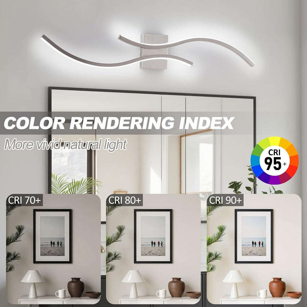Modern Led Wall Light, 39inch Brushed Nickel Indoor Led Wall Sconce Lighting Hallway Bedroom Bedside Wall Lamp
