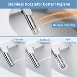 Electric Elongated Bidet Toilet Seat with Endless Warm Water, Front and Rear Wash, LED Light, Quiet Operation, Wireless Remote, Existing Toilet Compatible