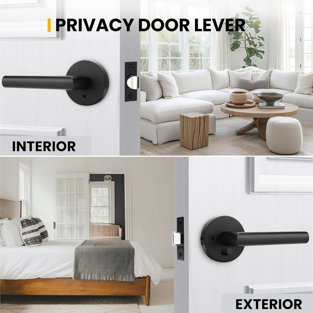 Black Door Handles Interior, Privacy Matte Black Interior Door Handles - Door Lever