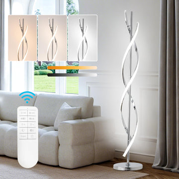 40W LED Modern Floor Lamp Remote Control Dimmable Spiral Floor Lamp Indoor Tall Lamp Floor Lamps s Family Rooms