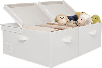 Fabric Storage Bins with Lids, Decorative Storage Boxes, Closet Basket for Shelves, Extra Large Storage Bins for