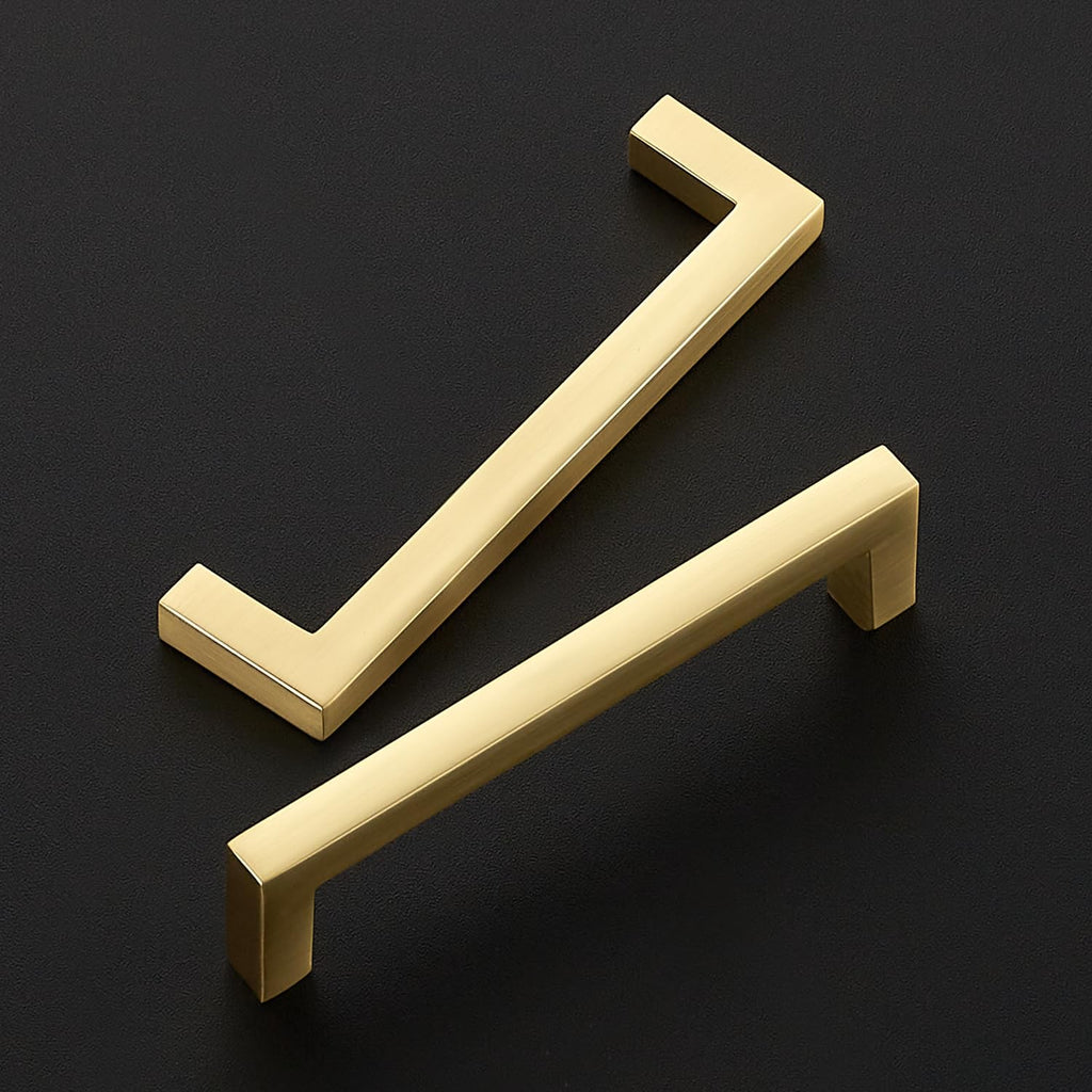 Brushed Gold Cabinet Handles Solid Cabinet Pulls 3-3/4 Inch 20 Pack