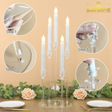 Acrylic Candelabra, 5 Arm Taper Candle Holders, Candle Centerpieces for Tables, Clear Candlestick Holder,Acrylic