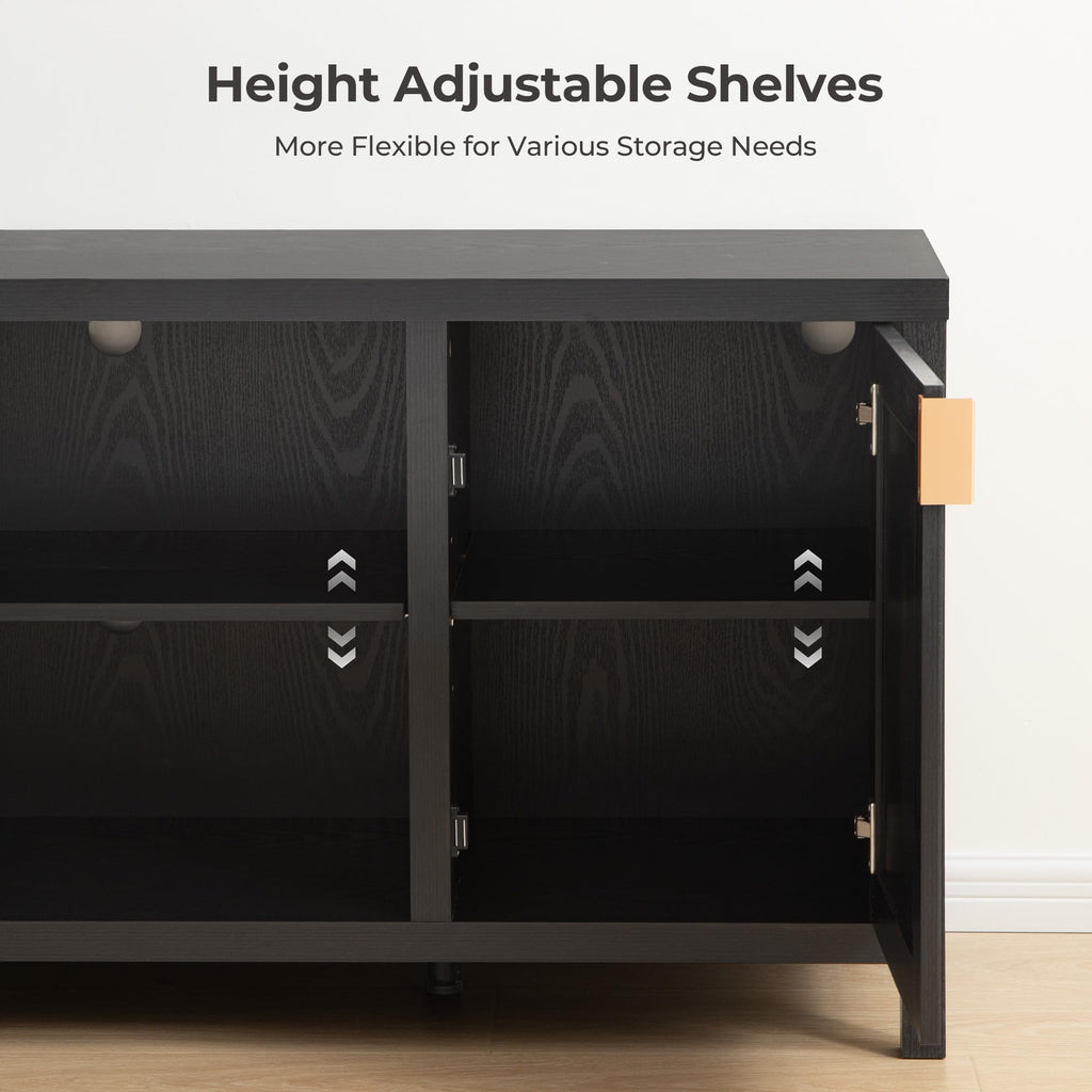 Black Rattan TV Stand 59" TV Console