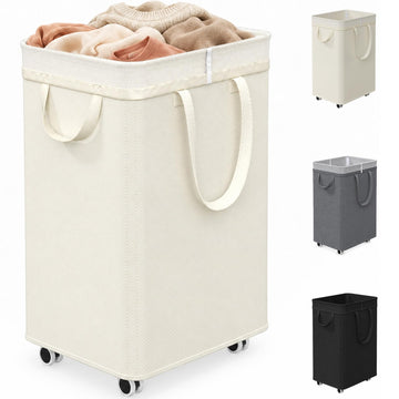 85L Laundry Hamper with Wheels, Rolling Laundry Basket with Removable Wash Bag, Large Capacity Dirty Clothes Hamper