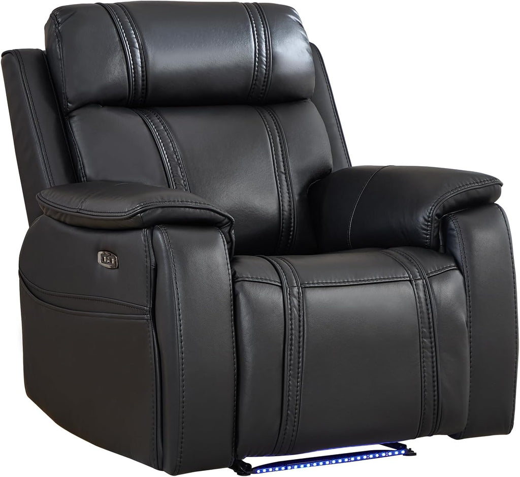 Power Recliner Chairs for Adults, Leather Recliner Chair with Ambient Lighting, Electric Reclining Sofa Couch Set