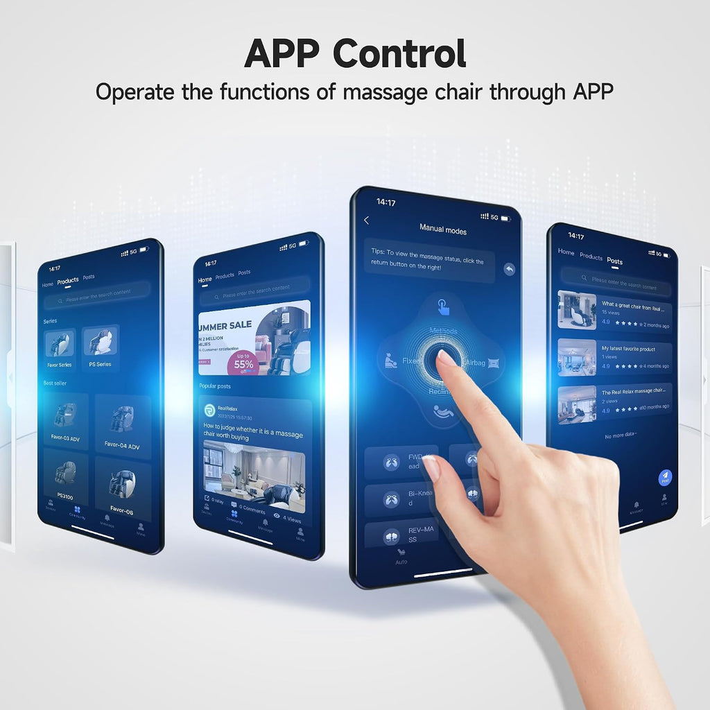 Massage Chair Full Body with Unique Phone Controller, Zero Gravity 3D SL-Track Recliner with APP Control, Child