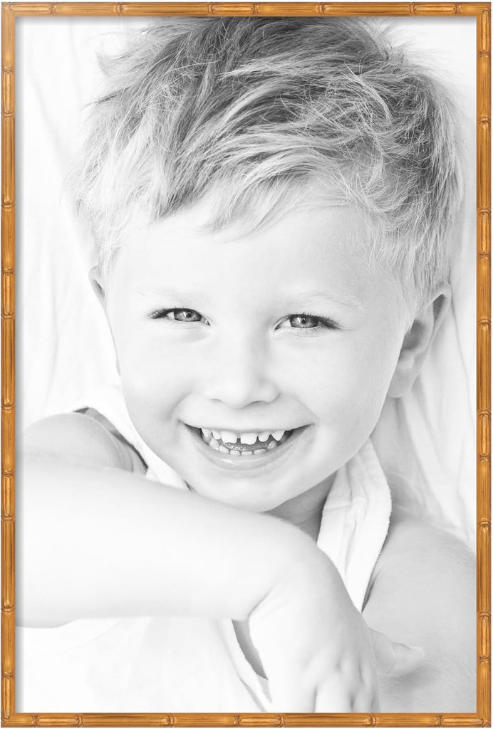 24x36 Inch Gold Picture Frame, This 0.7500 Inch Custom Poster Frame is Gold Bamboo - Comes with Acrylic and