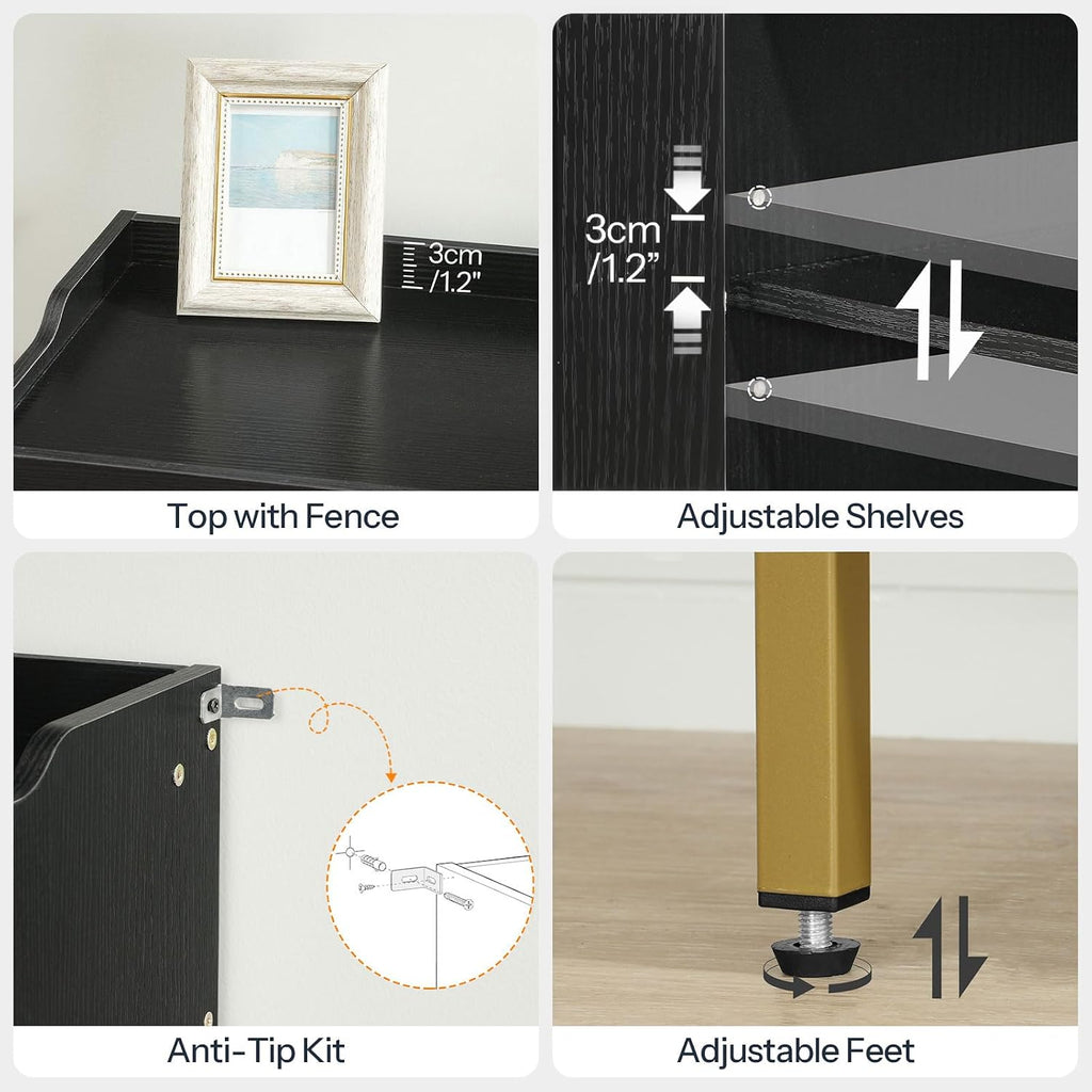 Shoe Cabinet, 5-Tier Shoe Storage Organizer with Doors, Wooden Shoe Cabinet Storage , Freestanding Shoe Rack Cabinet