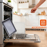 Air Fryer Toaster Oven Combo, 16.9QT Oven Countertop 5 Functions in 1, 4 Accessories Included, Stainless, Up to 450°F
