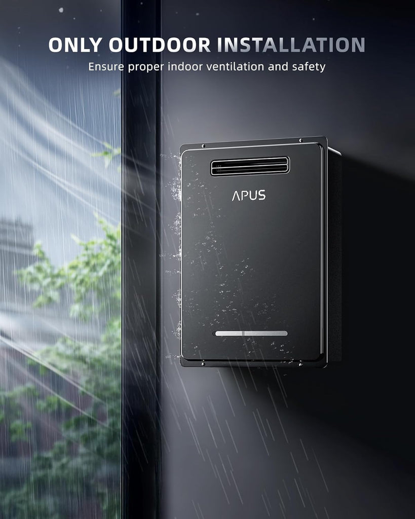 190, 000 BTU Outdoor Tankless Water Heater, 8.1 GPM Natural Gas Instant Hot Water Heater with WiFi & Remote Control