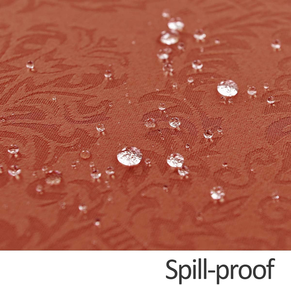 Jacquard Table Cloth Damask Design Water Proof Wrinkle Free Heavy Weight Soft Tablecloth Decorative 