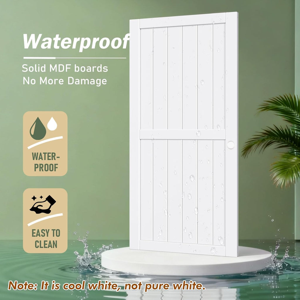 Sliding Closet Doors 64x80(Double 33inch),Bypass Barn Door with Hardware,for Bedroom,White,H Frame,A