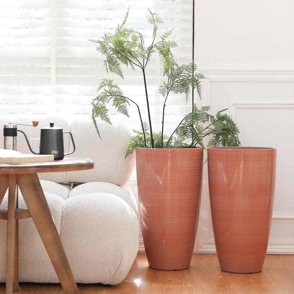 Front Porch Decor Lightweight Large Planter for Indoor Outdoor Terracotta-Look Finish Tall Flower Pot for Porches