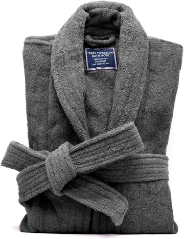 All-Cotton Bathrobe Thick Plush Cloth Housecoat Terry Toweling, Sweat Steaming Clothes Comfortable & Warm