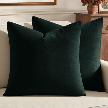 24x24 Inch Euro Velvet Christmas Throw Pillow Covers Army Green