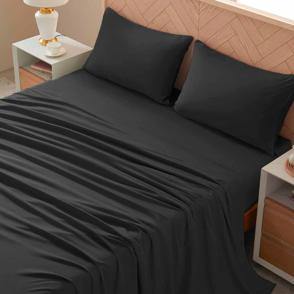 Cal King 4 Piece Sheet Set - Comfy Breathable & Cooling Bed Sheets Set, Soft and Wrinkle Free, Deep Pockets, Easy &