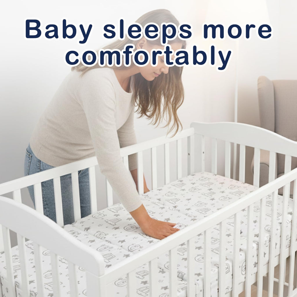 Trifold Play Yard Mattress 38'' x 26'' x 3'', Soft Baby Memory Foam Play Yard for Toddlers, Portable Mini