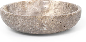 Travertine Decorative Bowls Decor. Key Bowl Table in a Choice of 5 Colors (Silver-Gray, Small)