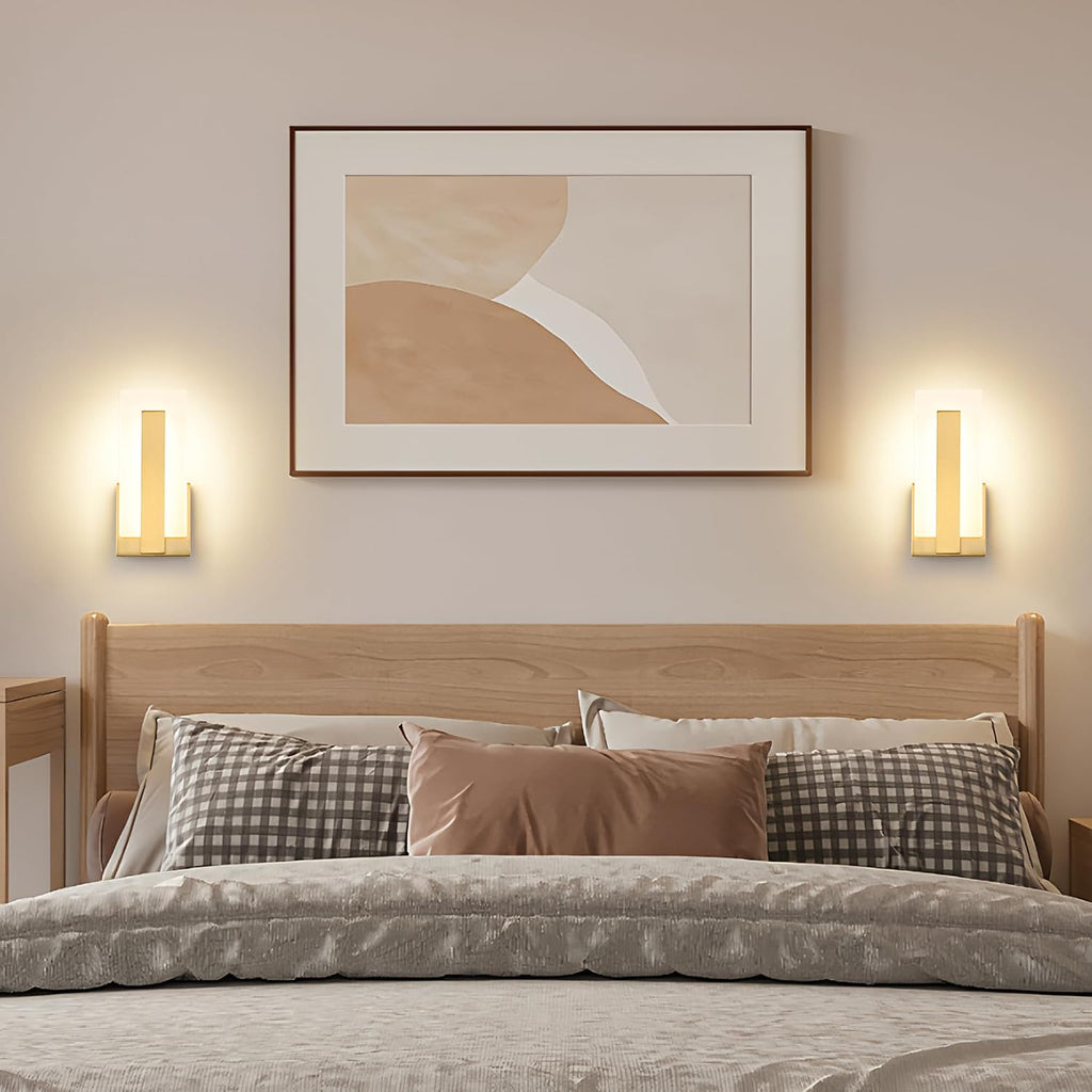 Modern LED Wall Sconce Set of 2, Dimmable Hardwired Bathroom Vanity Light Indoor Wall Sconce , Study, Living Room