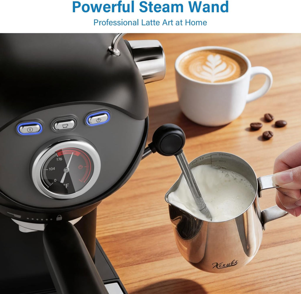 Espresso Machine, Compact Espresso Maker with Milk Frother