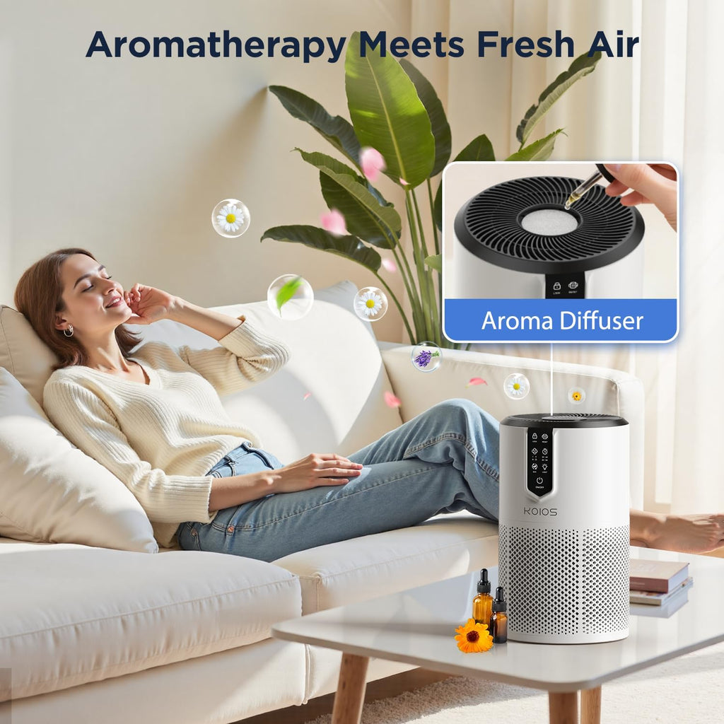Air Purifiers for Bedroom, H13 HEPA Air Purifiers for Home Pets, 15dB Quiet Air Cleaner for Office, 