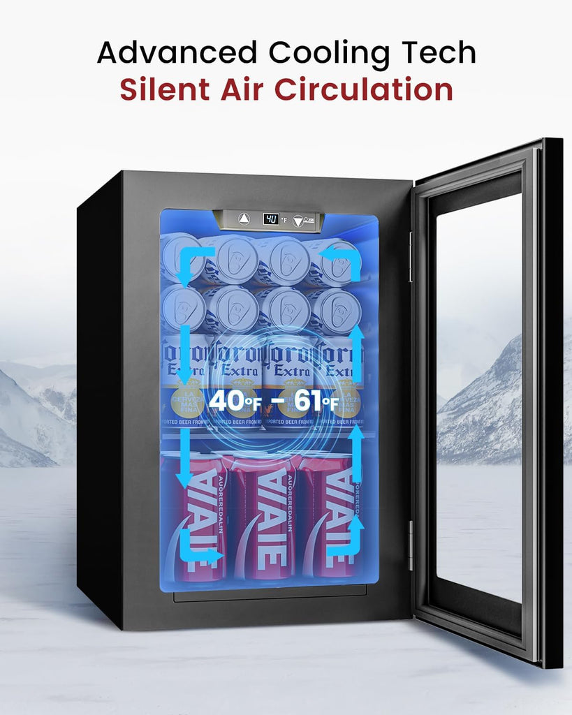 24 Cans Beverage Refrigerator Cooler - Mini Fridge with Digital Temperature Cont