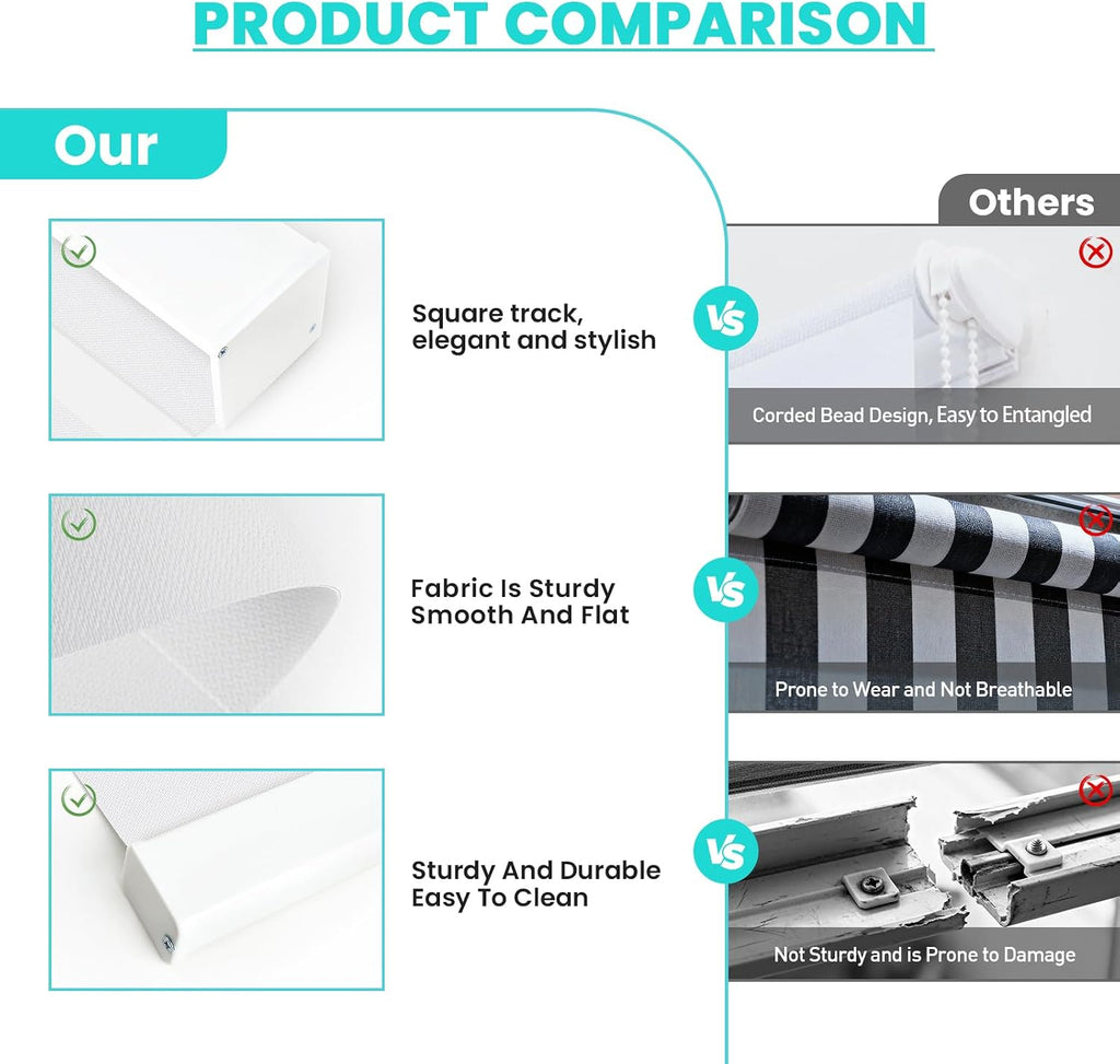Motorized Blinds with Remote, 95% Blackout Smart Electric Zebra Shades, Built-in Rechargeable Tubular Motor Automatic