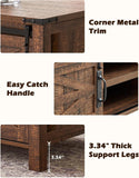 48" Farmhouse Lift Top Coffee Table with Sliding Barn Door,Rustic Center Table with Hidden Storage Compartment,Lifting