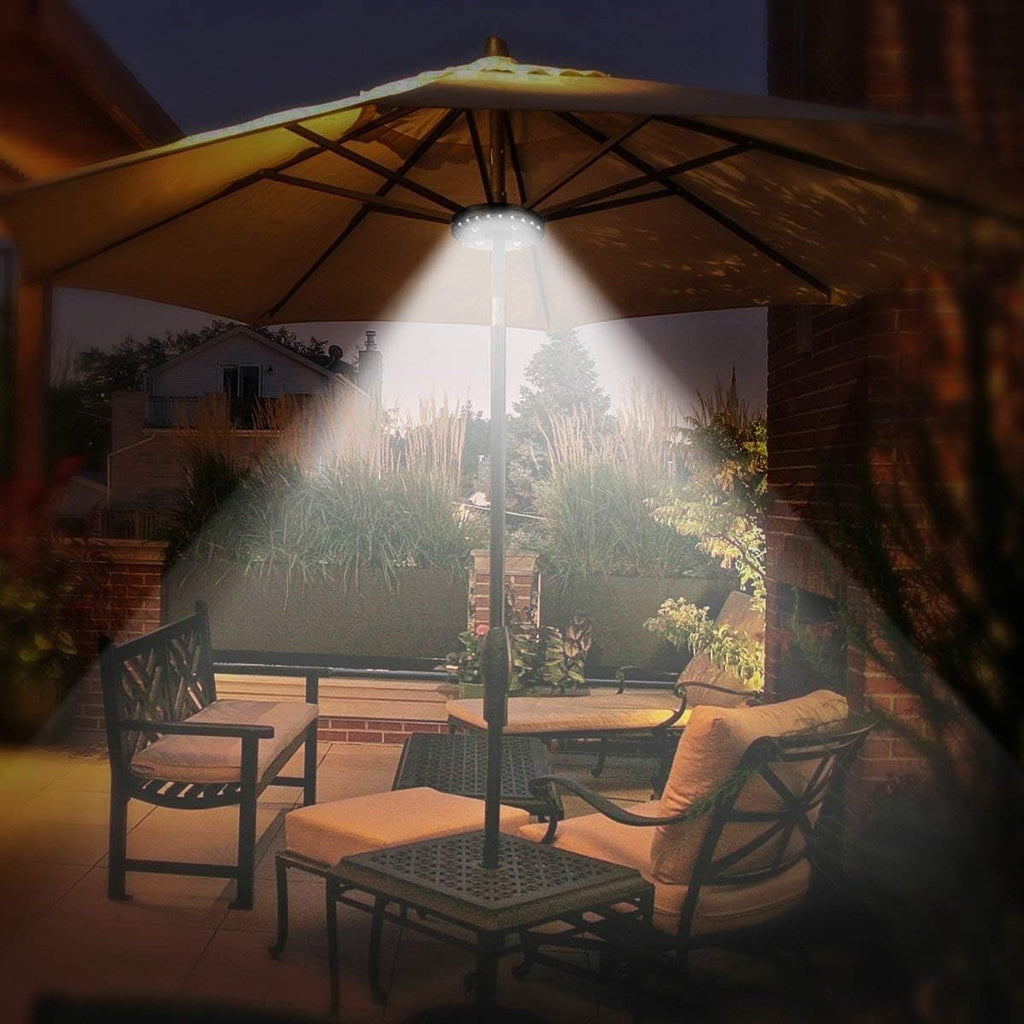 Patio Umbrella Light 3 Brightness Modes Cordless 28 LED Lights at 200 lumens-4 x AA Battery Operated,Umbrella Pole