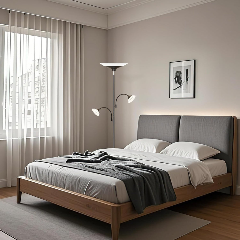 3 Way Torchiere Floor Lamp - 42W Dimmable LED Tree Standing Lamp with Remote, 2300LM, Color Changing
