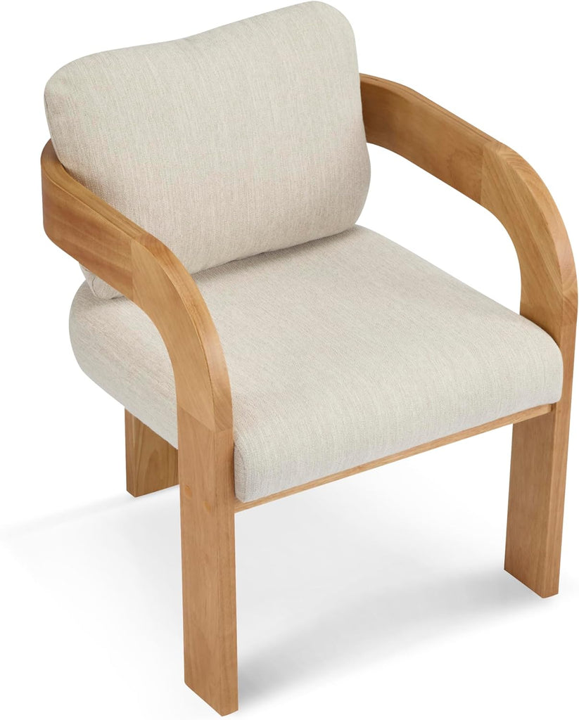 Yorick Modern Dining Chair Set of 2 with Cushion, Solid Wood Dining Room Armchair Set