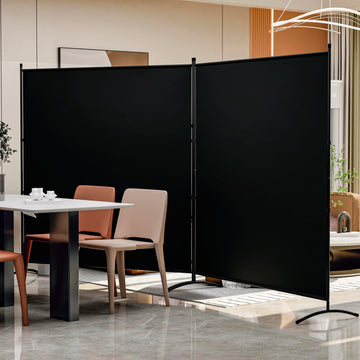 2 Panel Large Room Divider, Folding Privacy Screens for Room Partition, Black
