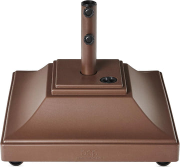 Fillable Mobile Umbrella Base, Heavy Duty Base, Square Tiered Market Stand w/ 4 Wheels, 2 Locks, 2 Knobs - JPSC