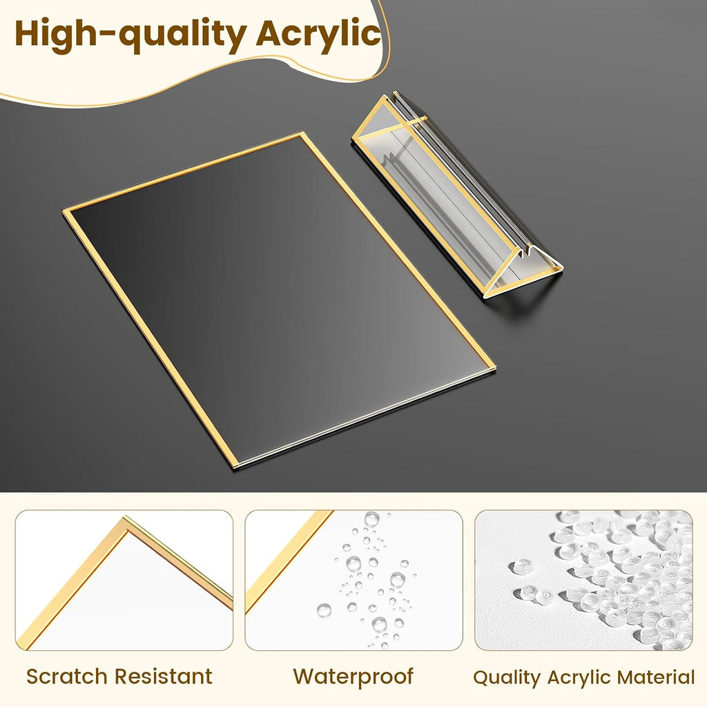Gold Frames 8X10 Acrylic Sign Holder Double-Sided Picture Frames,6 Pack | 8x10 Frame for Menu, Wedding Table Number