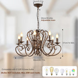 Chandeliers,8 Lights French Country Pendant Chandelier,Rustic Vintage Metal Pendant Light Fixture Adjustable Hanging Lighting,Living Room Light,Kitchen Chandelier A109-B081SWMJJ2