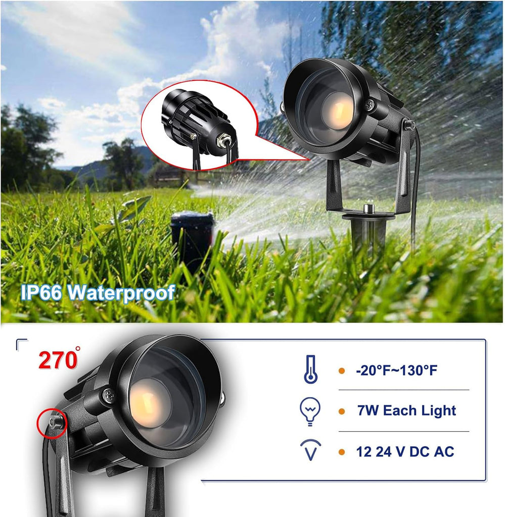 Low Voltage Landscape Lights with Connectors Outdoor: 7W 700LM LED Landscape Lighting for Tree Garden Yard Pathway |