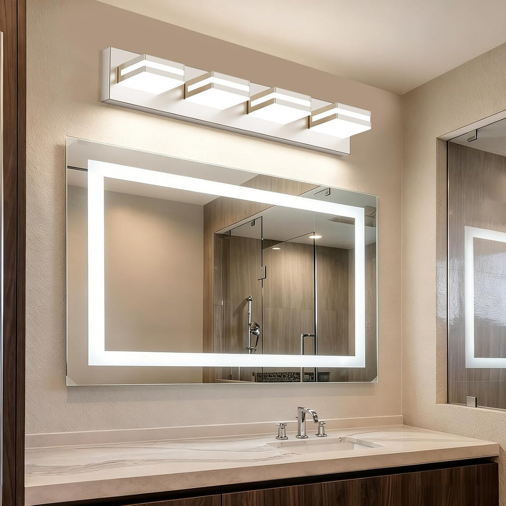Bathroom Lights Fixtures Over Mirror, 360°Rotate Modern LED Vanity Lights , 32W Dimmable & High CRI Acrylic Wall