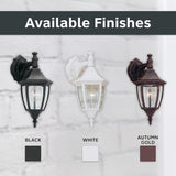 Waterbury Outdoor Light Fixture, 14.25 Inch Exterior Wall Lantern Sconce for Front Door, Patio and Porch, Black, 2461-BK