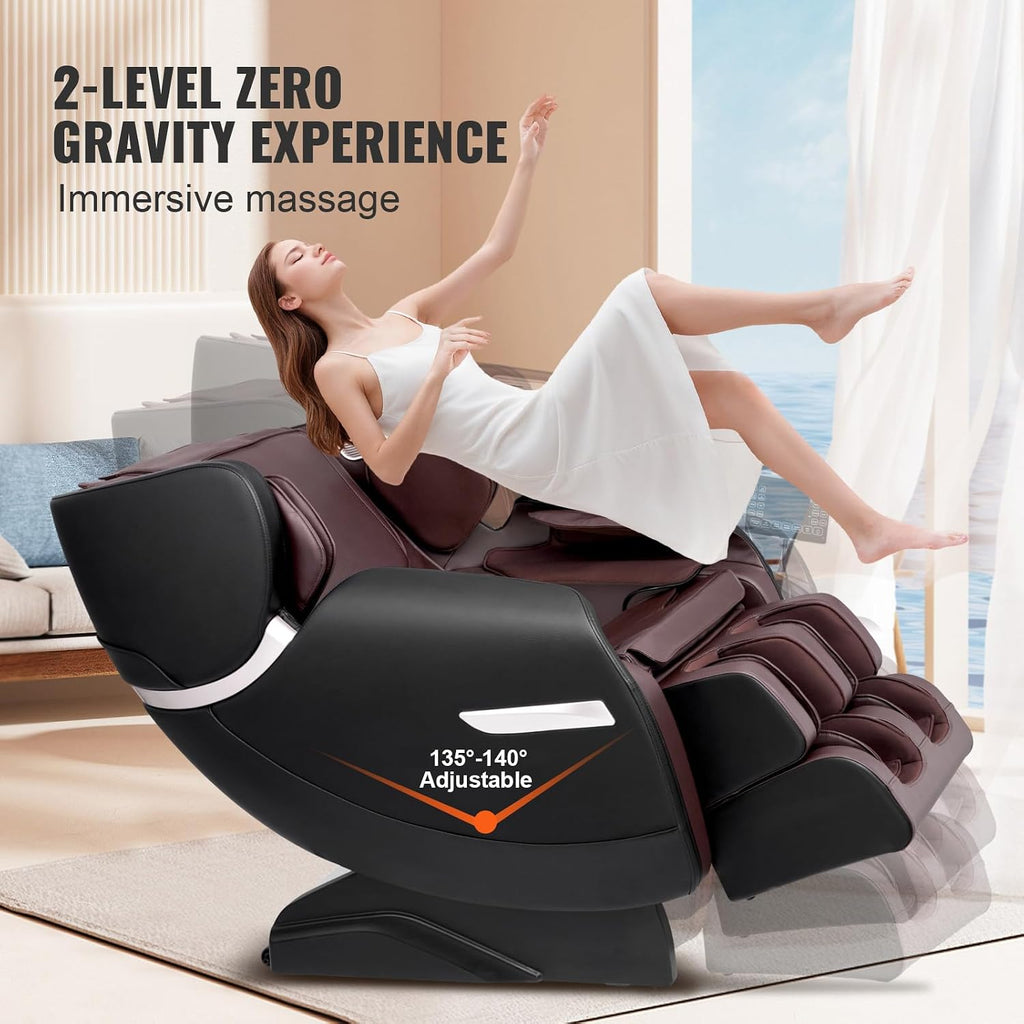 Massage Chair - Full Body Zero Gravity Recliner with Multi Auto Modes, 3D Shiatsu, Heating, Bluetooth Speaker