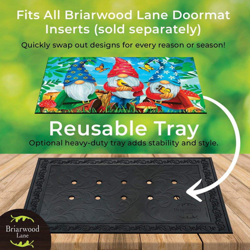 Outdoor Rubber Doormat Tray Floral Design