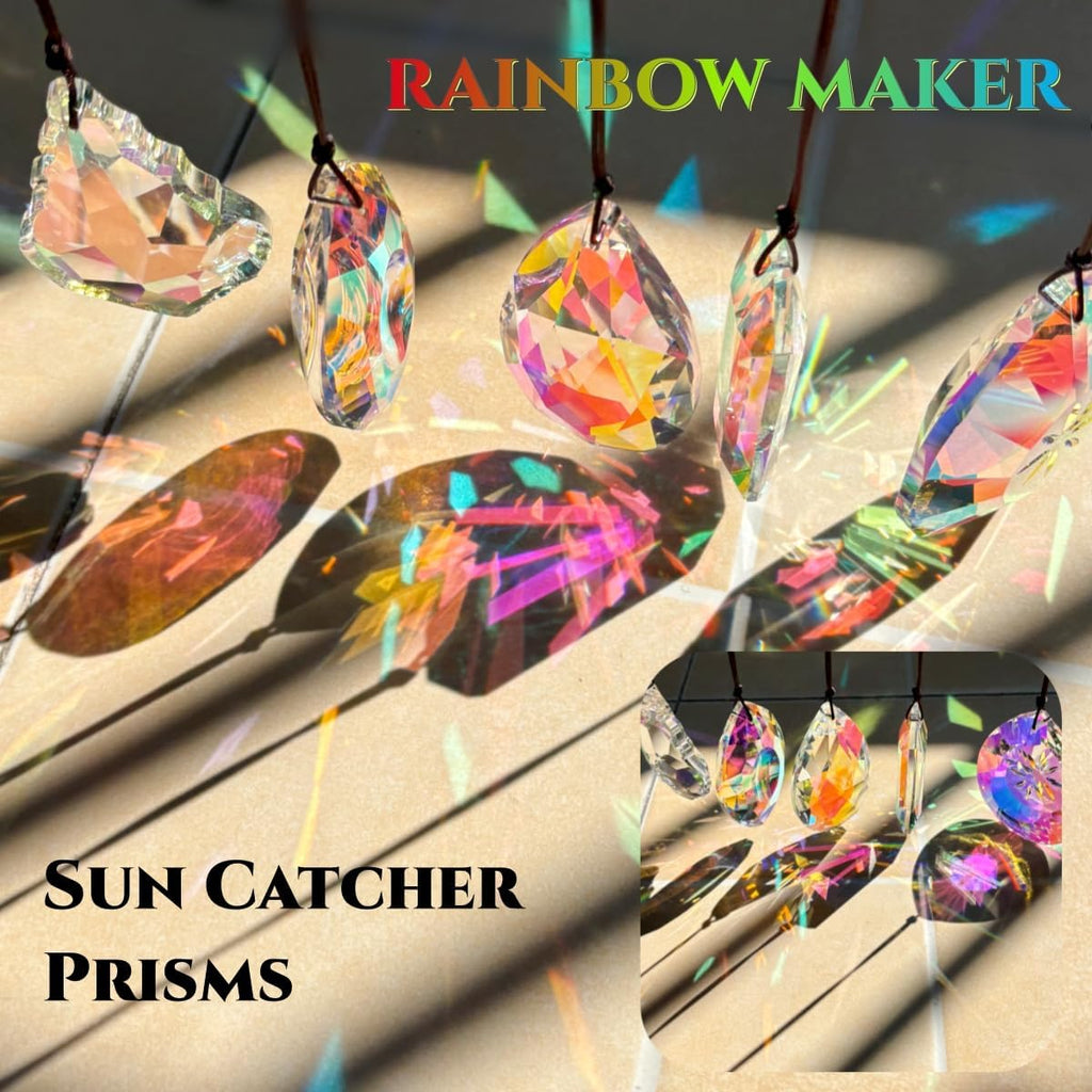 5Pcs 3-inch Crystal Sun Catcher Prisms for Windows Garden Patio
