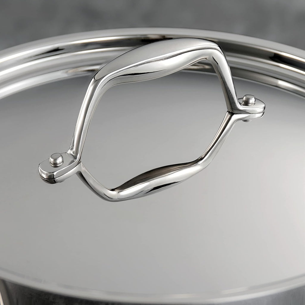 Signature Tri-Ply Clad Stainless Steel 12-Pc Pots and Pans Set | Cookware Kitchen Set, Induction-Ready
